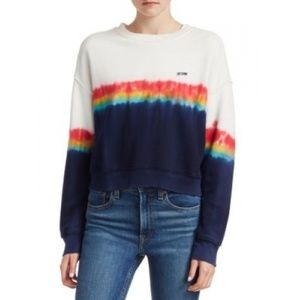 Re/Done Blue Rainbow Tie Dye Sweatshirt  (S)
